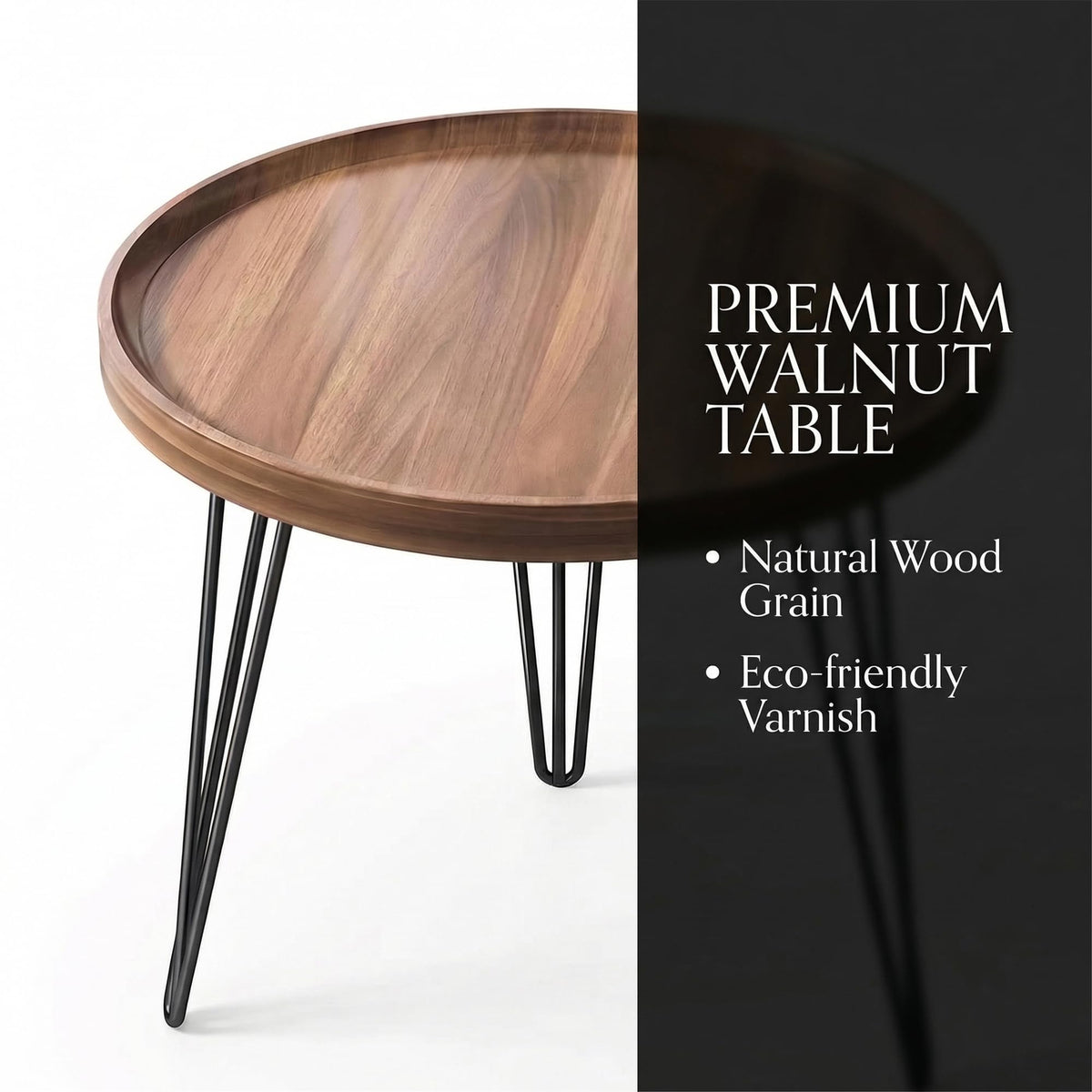 HOT SALE✨✨30%OFF  ||  Modern minimalist, luxury-style small round walnut table—the perfect companion for your bedroom.