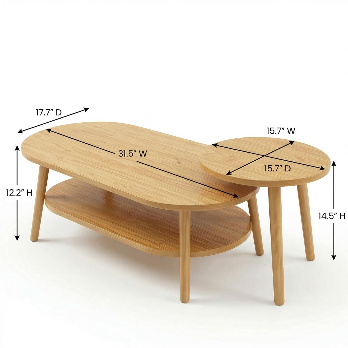 🔥🔥 Best-Seller at a Great Value!!! Modern Two-Tier Round Storage Table