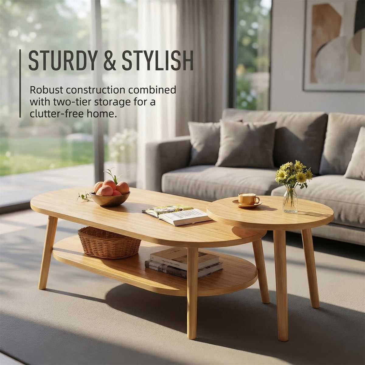 🔥🔥 Best-Seller at a Great Value!!! Modern Two-Tier Round Storage Table
