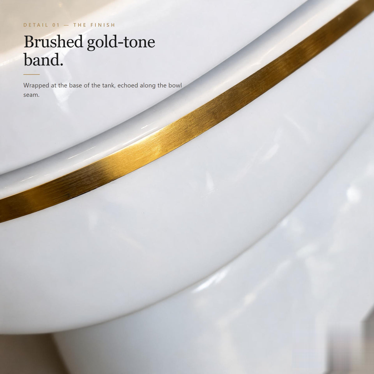 Gold Trim One-Piece Toilet