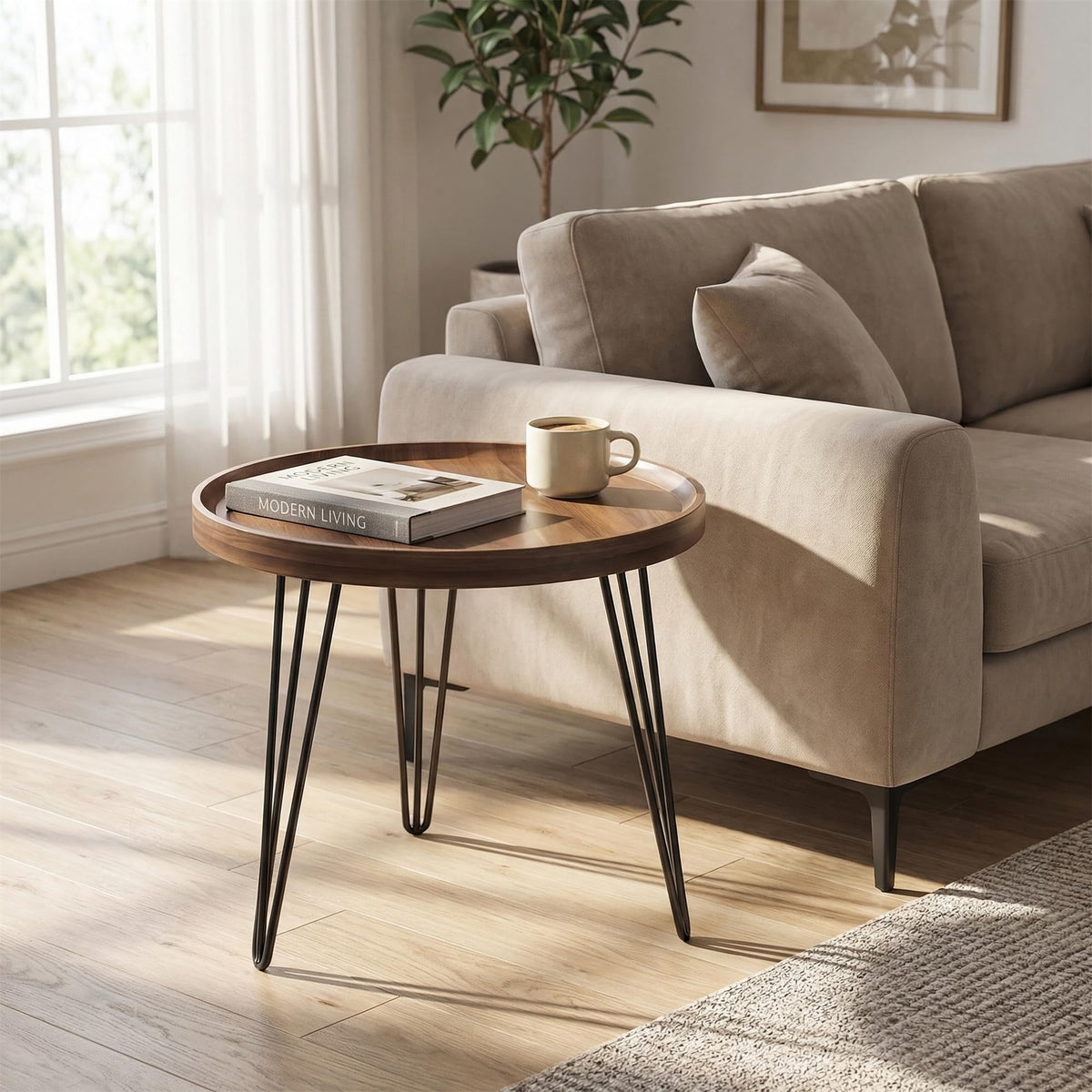 HOT SALE✨✨30%OFF  ||  Modern minimalist, luxury-style small round walnut table—the perfect companion for your bedroom.
