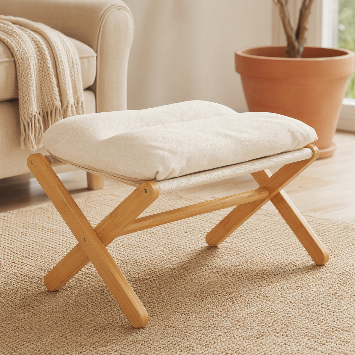 Bamboo Folding Footstool