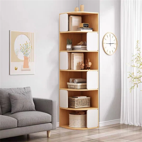 69" Vertical Bookcase Corner cabinet