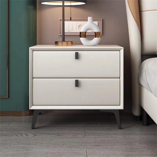 White Pine Nightstand with Two Drawers