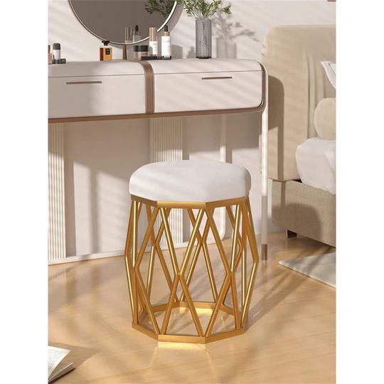 Glod Wire Round Iron Metal Stool Side End Table Stand Chair