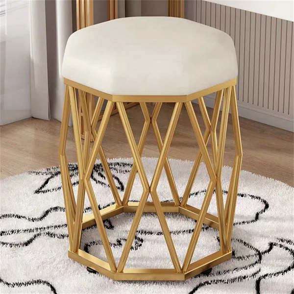 Glod Wire Round Iron Metal Stool Side End Table Stand Chair