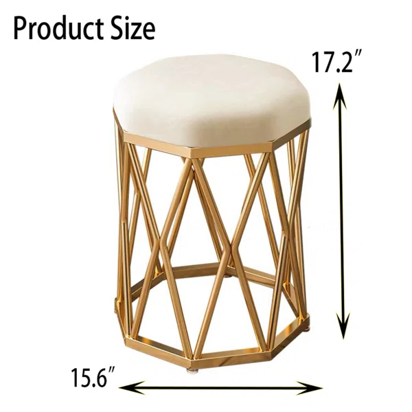 Glod Wire Round Iron Metal Stool Side End Table Stand Chair