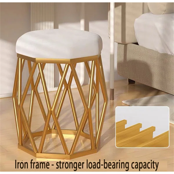 Glod Wire Round Iron Metal Stool Side End Table Stand Chair