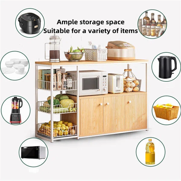 Kitchen Utility Storage Shelf with Cabinet