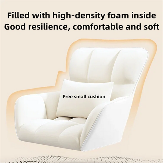 Modern White Swivel Office Chair Adjustable Height Ergonomic Linen Armless Desk Chair