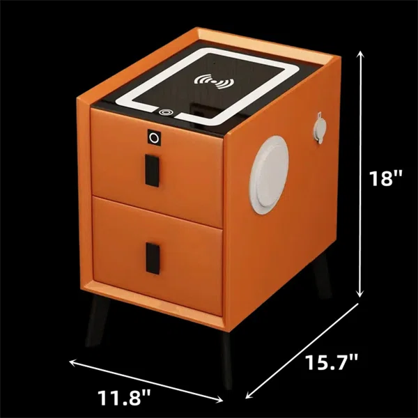 Modern Smart Floating Nightstand with Wireless Charging & Bluetooth Speakers & USB Port