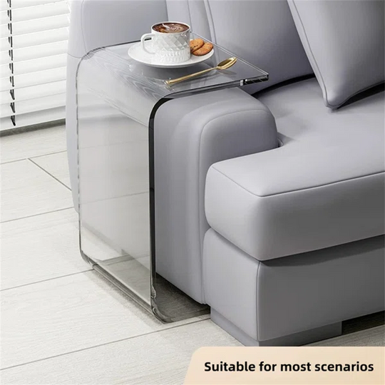 Modern Clear Acrylic End Table with Storage C-Shaped Side Table