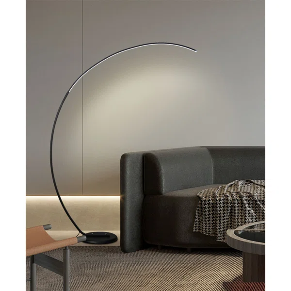 62.99'' Black LED Arched/Arc Floor Lamp