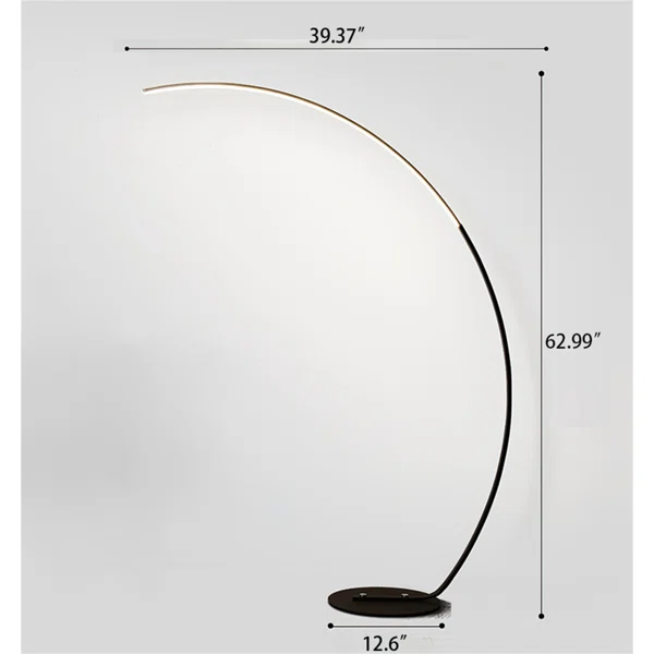 62.99'' Black LED Arched/Arc Floor Lamp