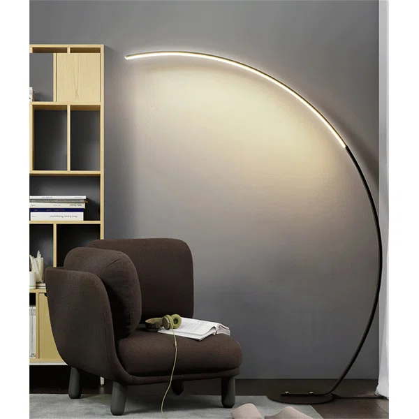 62.99'' Black LED Arched/Arc Floor Lamp