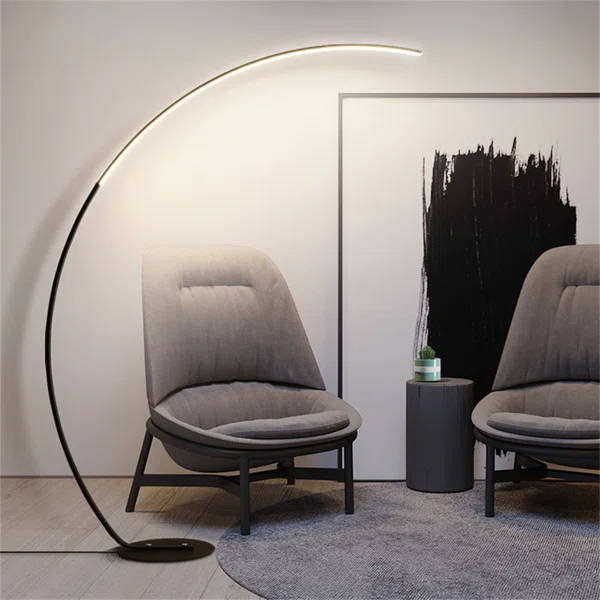 62.99'' Black LED Arched/Arc Floor Lamp