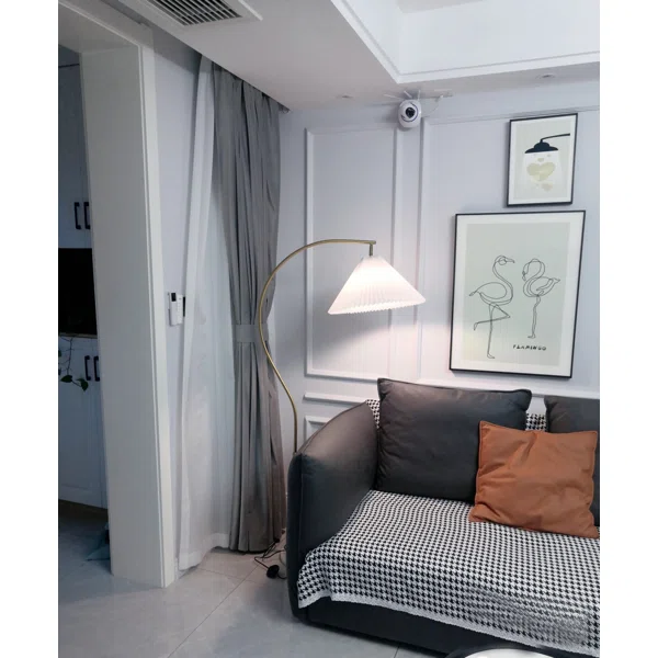 Modern Arched Floor Lamp with Bulbs for Bedroom