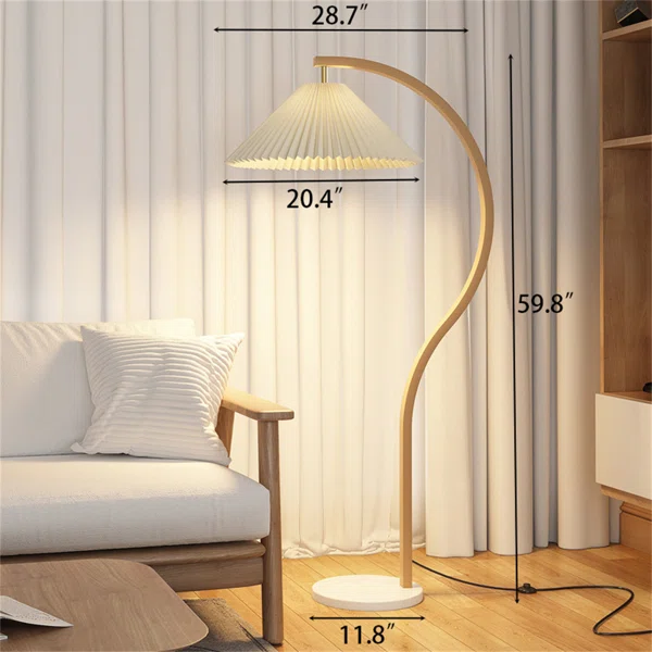 Modern 59.8" Arched Floor Lamp with Bulbs for Bedroom