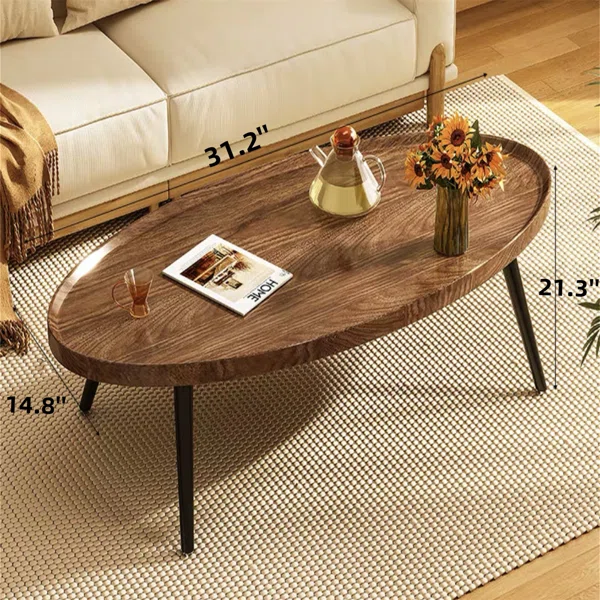 Wood Folding Coffee Table Space Saving Side Table