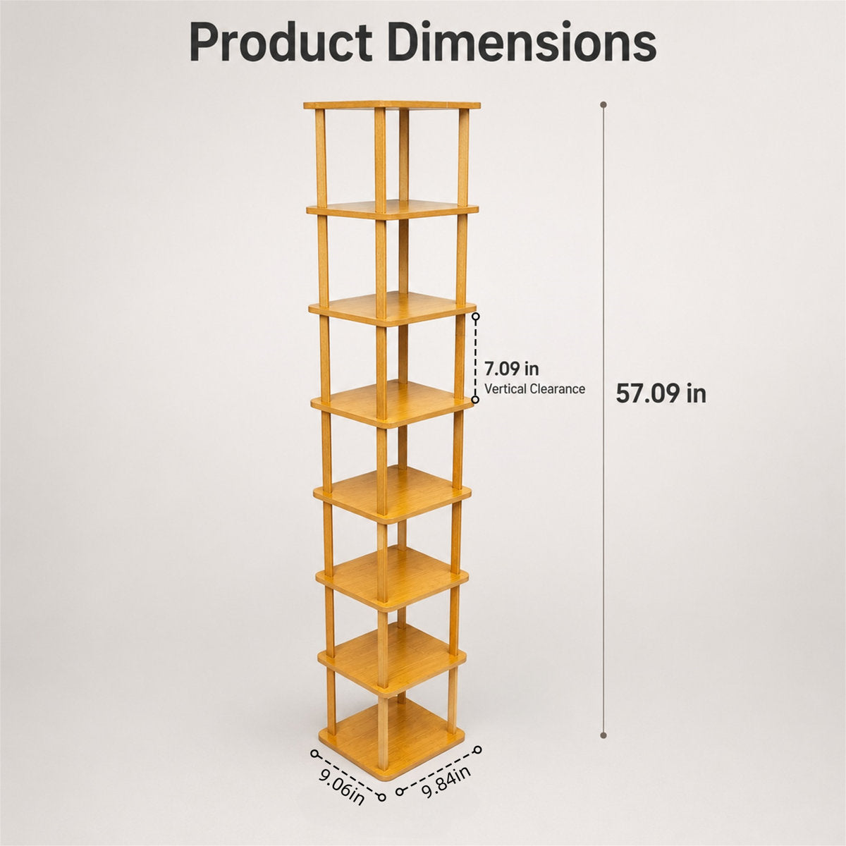 Nine-Tier Bamboo Shoe Rack
