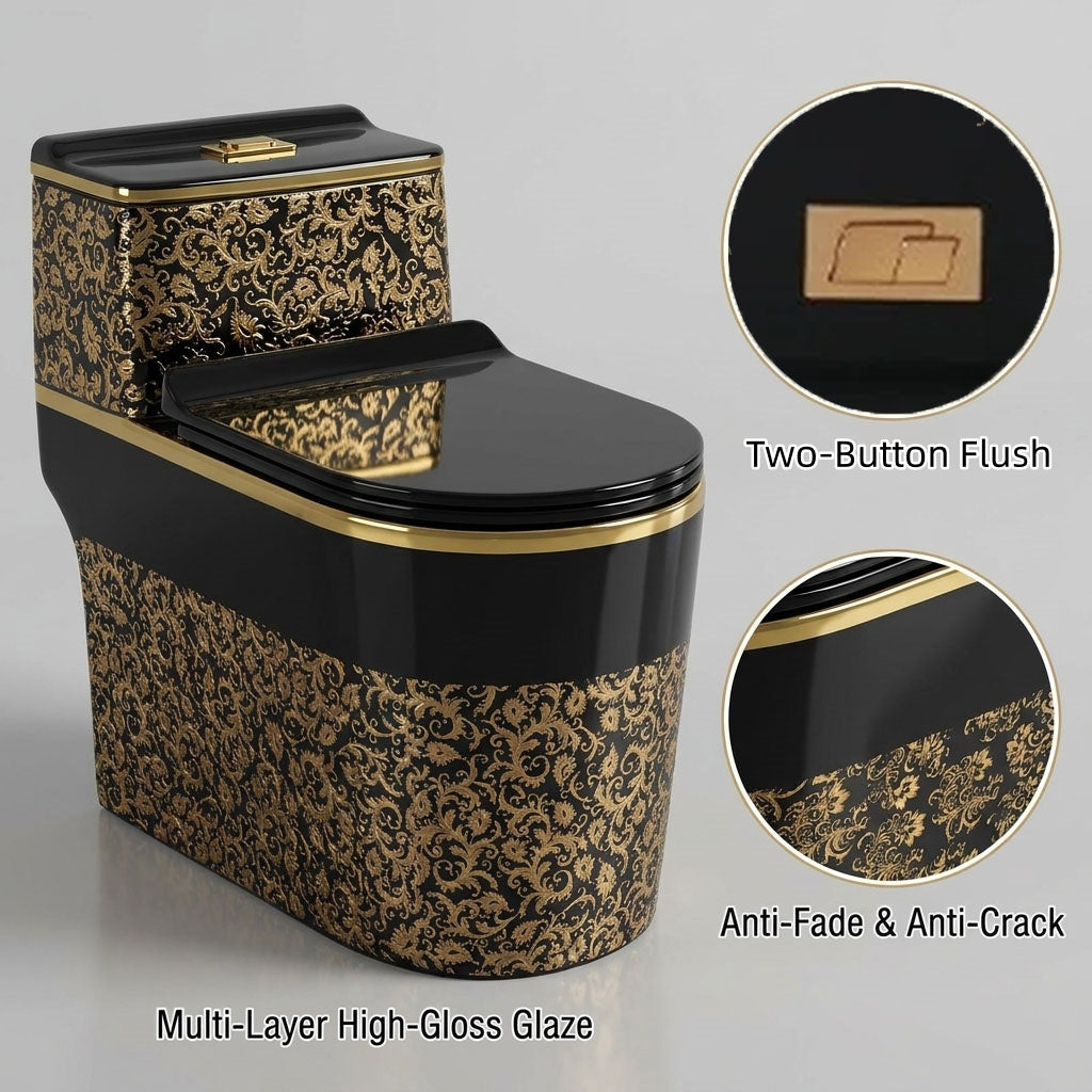 (Expected to arrive on June 15)1.45 Gallons Gpf Elongated Anti-Smell And Silent Close Coupled Toilets (Seat Included)