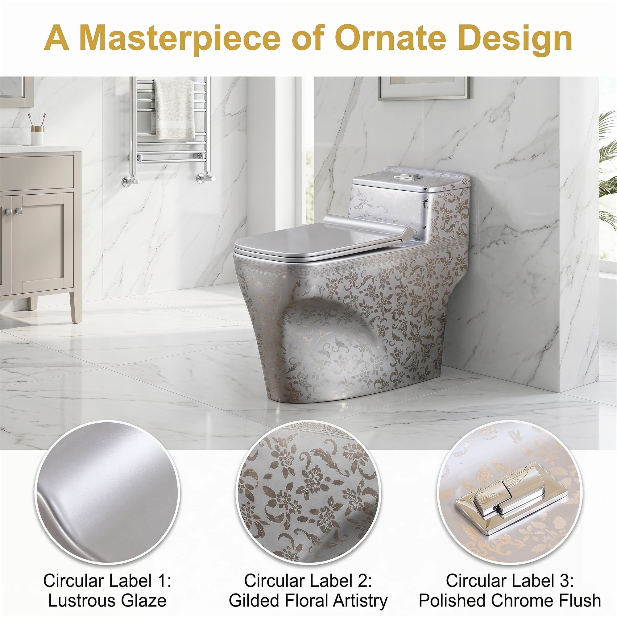 1.58 Gallons GPF Elongated Close Coupled Toilets (Seat Included)
