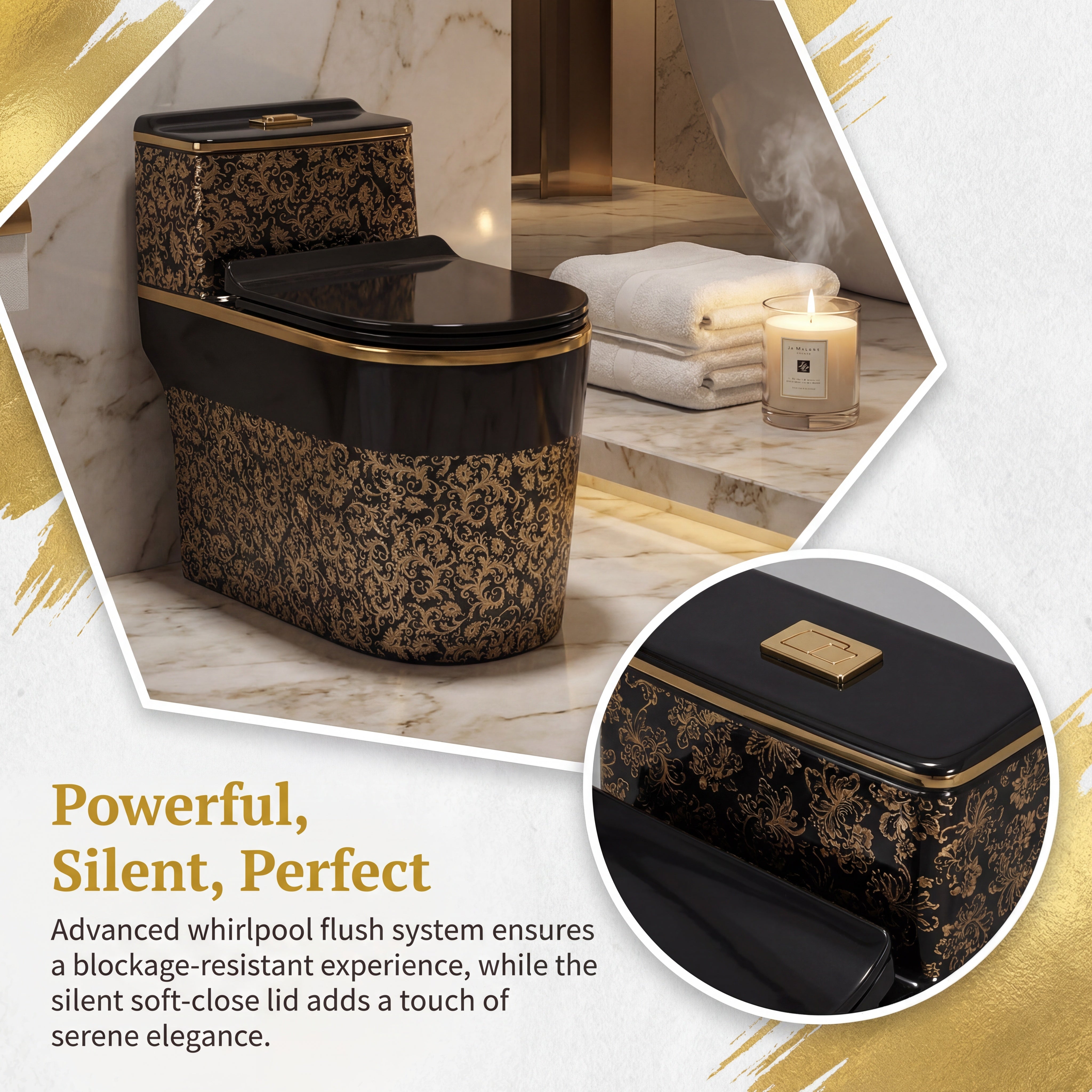 (Expected to arrive on June 15)1.45 Gallons Gpf Elongated Anti-Smell And Silent Close Coupled Toilets (Seat Included)