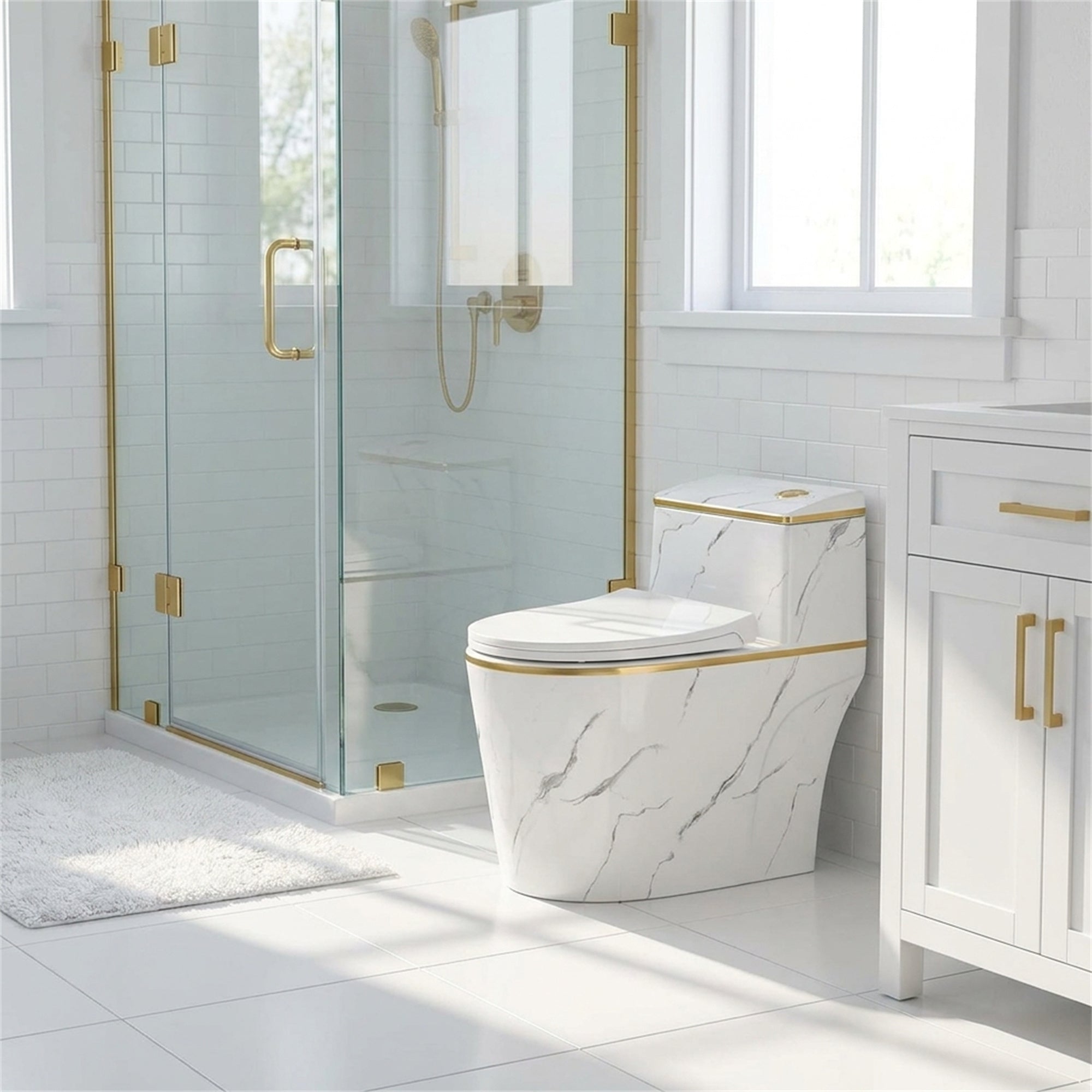 (Dedicated to Carolyn)1.6 Gallons Per Minute GPF Elongated Comfort Height Floor Mounted One-Piece Toilet (Seat Included)