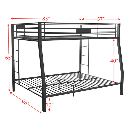 Full XL/Queen Bunk Bed in Sandy Black