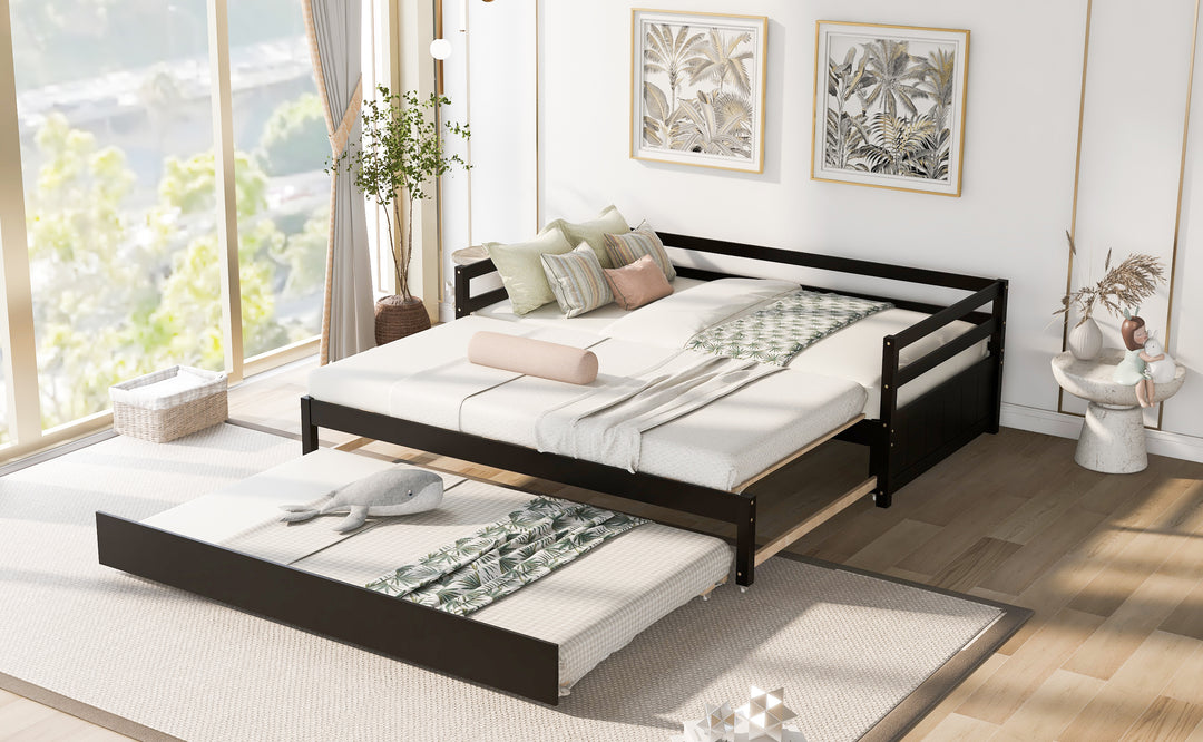 Twin or Double Twin Daybed with Trundle,Espresso