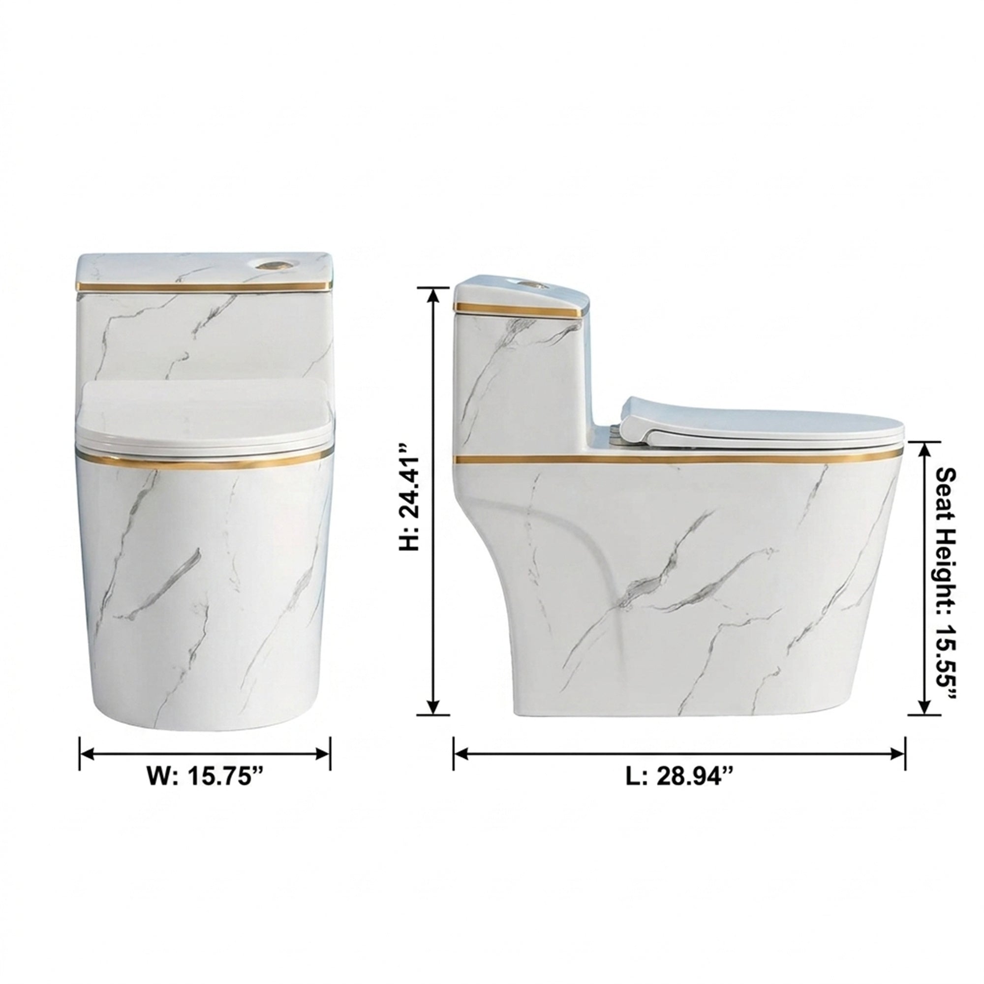 (Dedicated to Carolyn)1.6 Gallons Per Minute GPF Elongated Comfort Height Floor Mounted One-Piece Toilet (Seat Included)