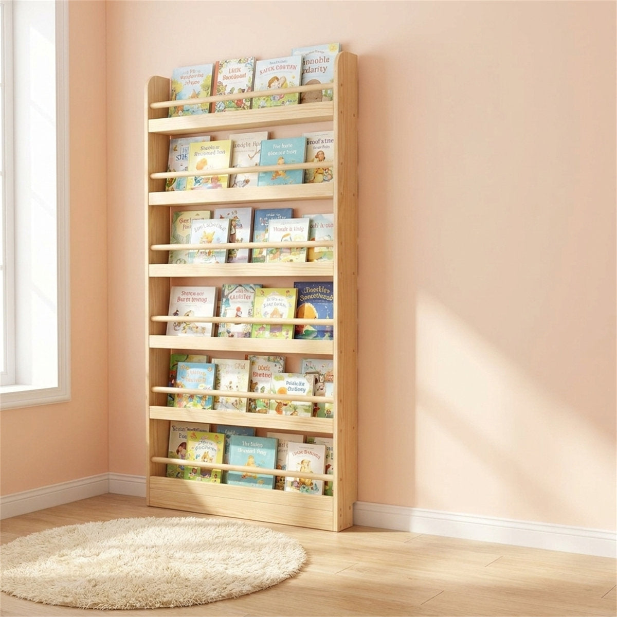 Slim Pine Bookshelf