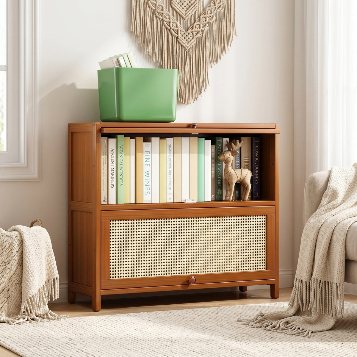 Bamboo Cane Storage Cabinet