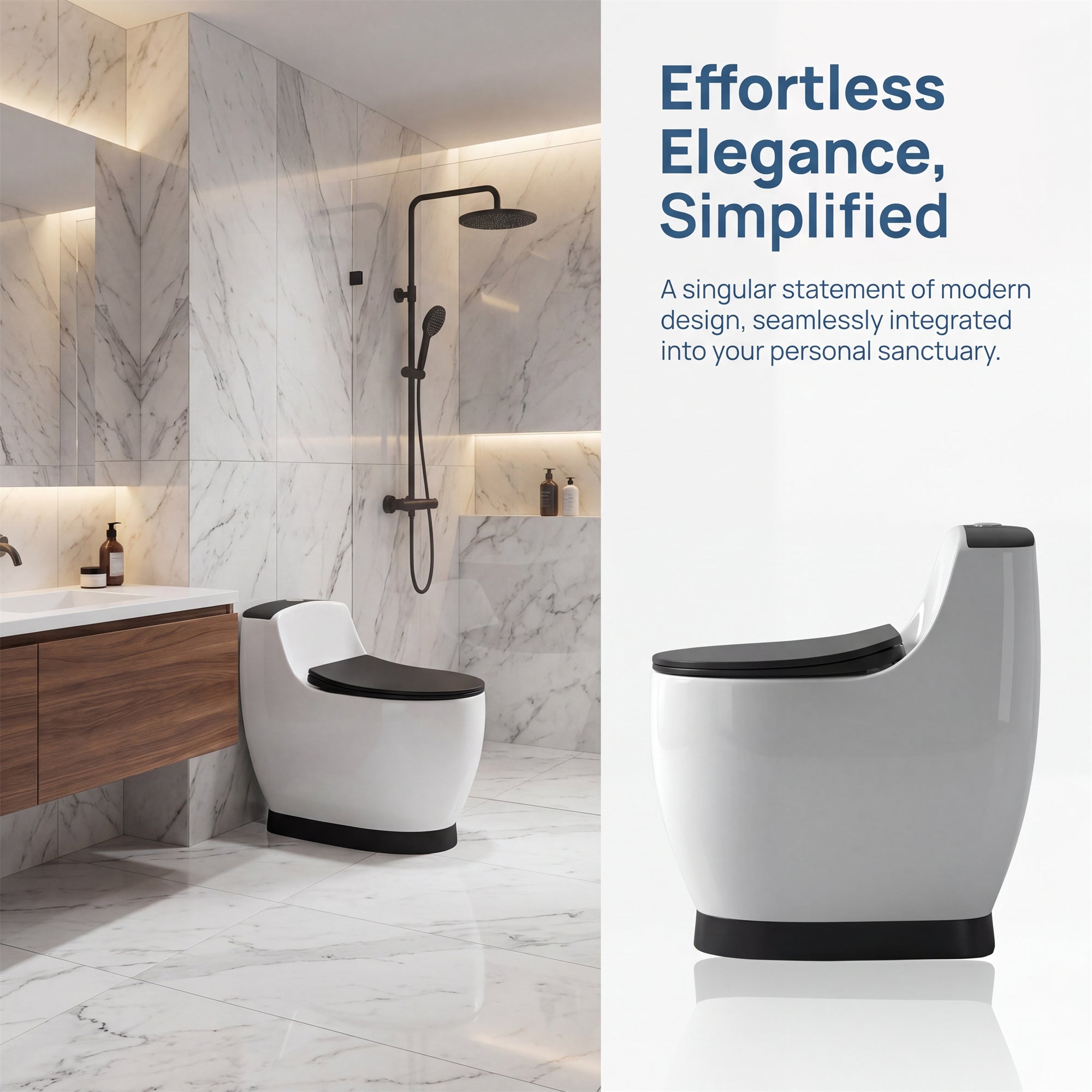 1.58 Gallons GPF Elongated Close Coupled Toilets (Seat Included)