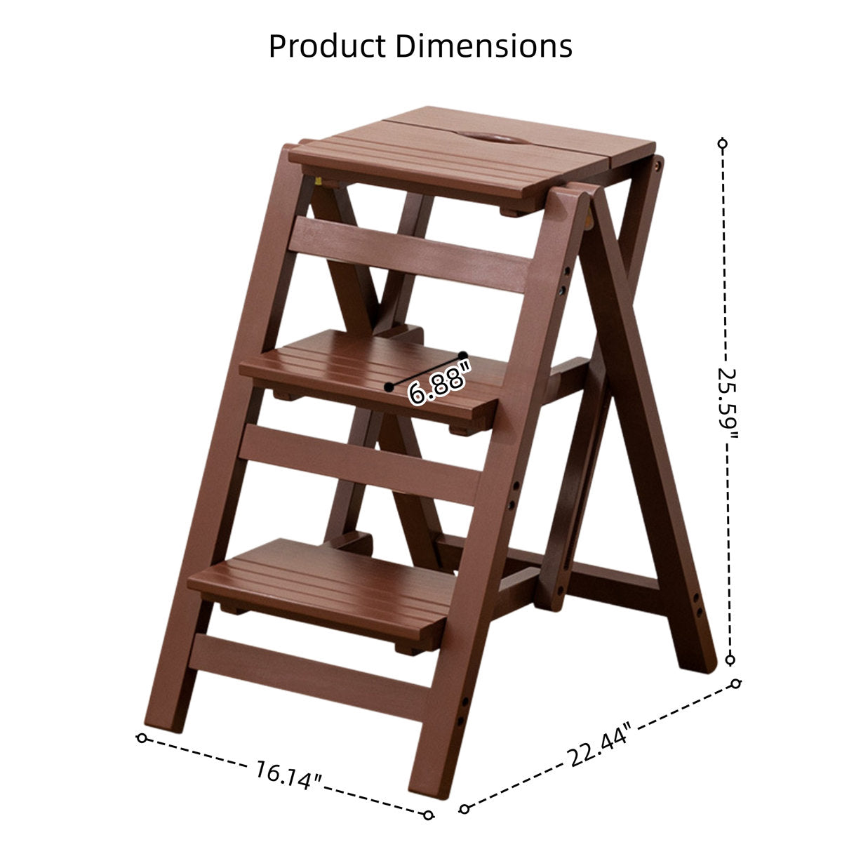Walnut Folding Step Stool