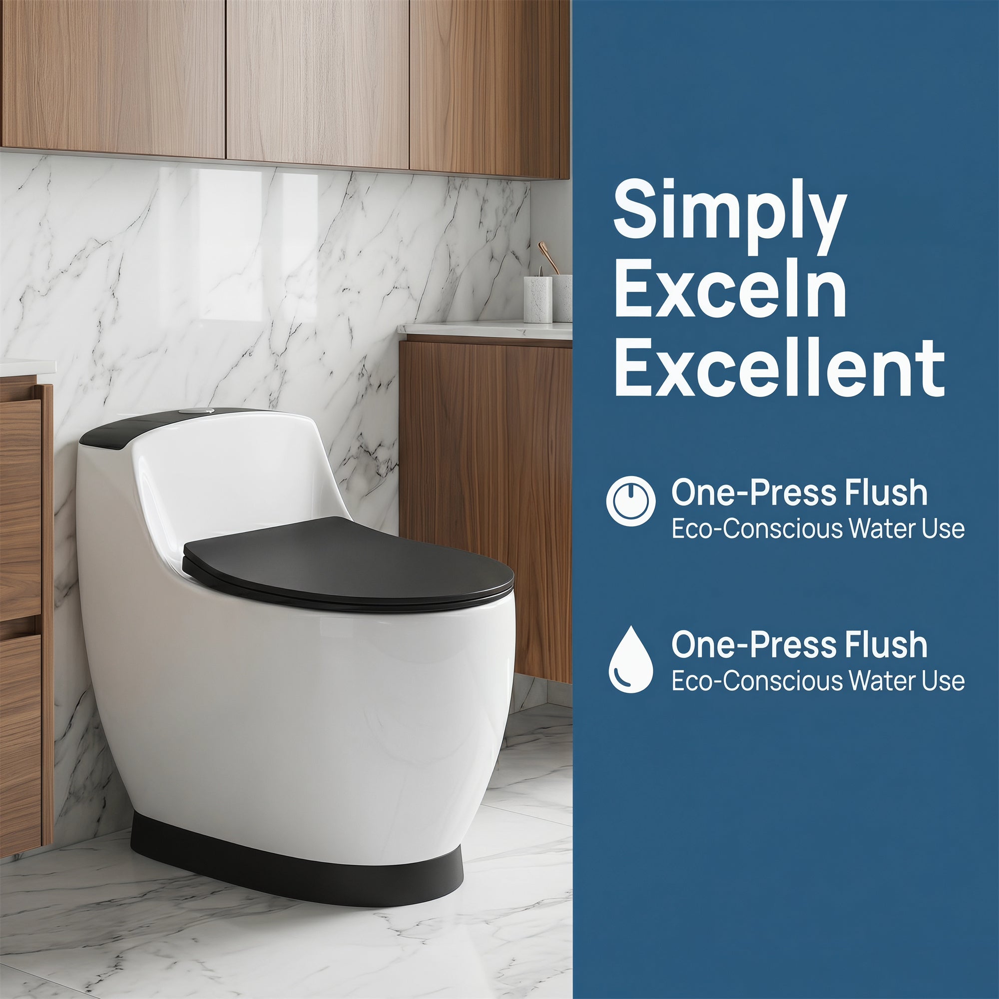 1.58 Gallons GPF Elongated Close Coupled Toilets (Seat Included)