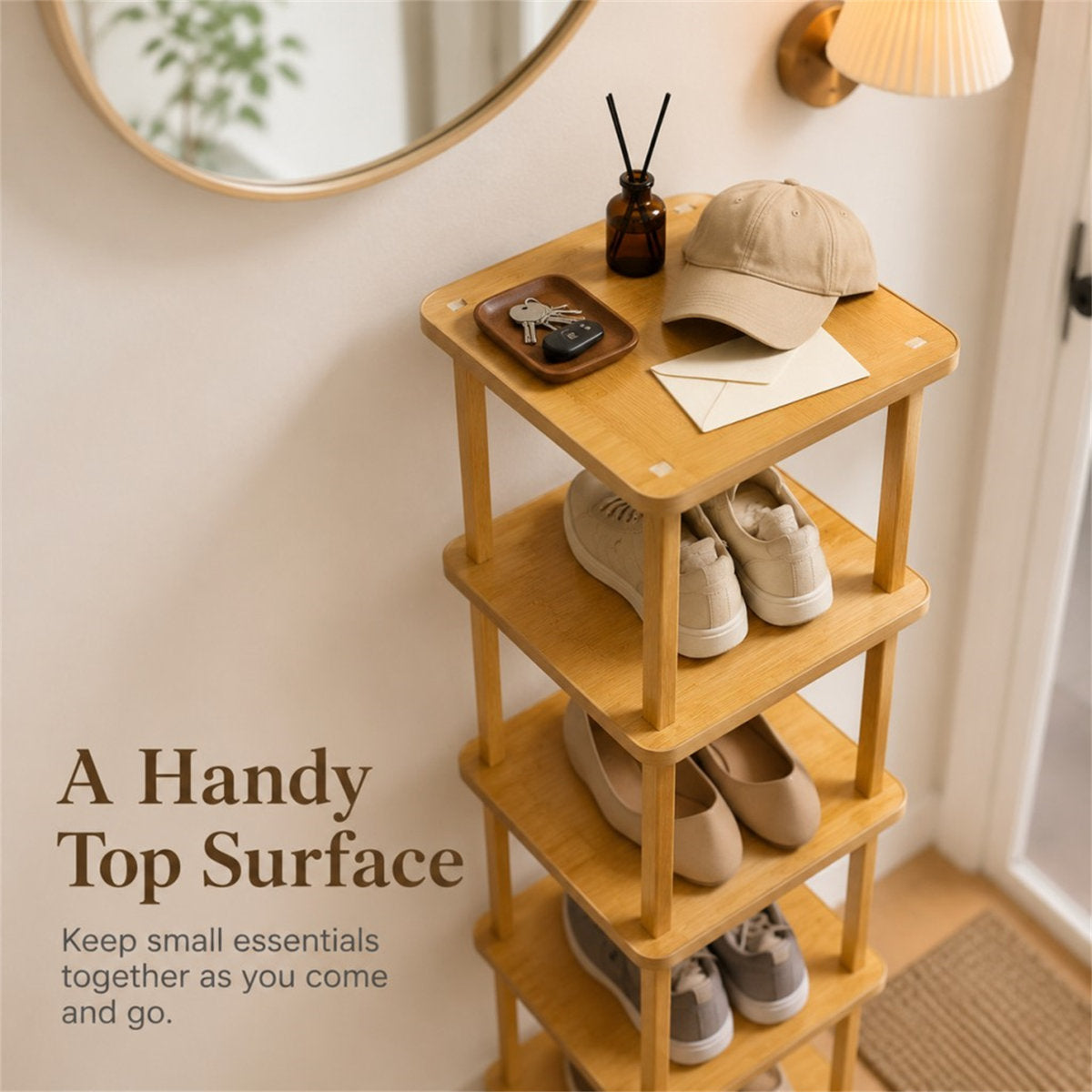 Nine-Tier Bamboo Shoe Rack
