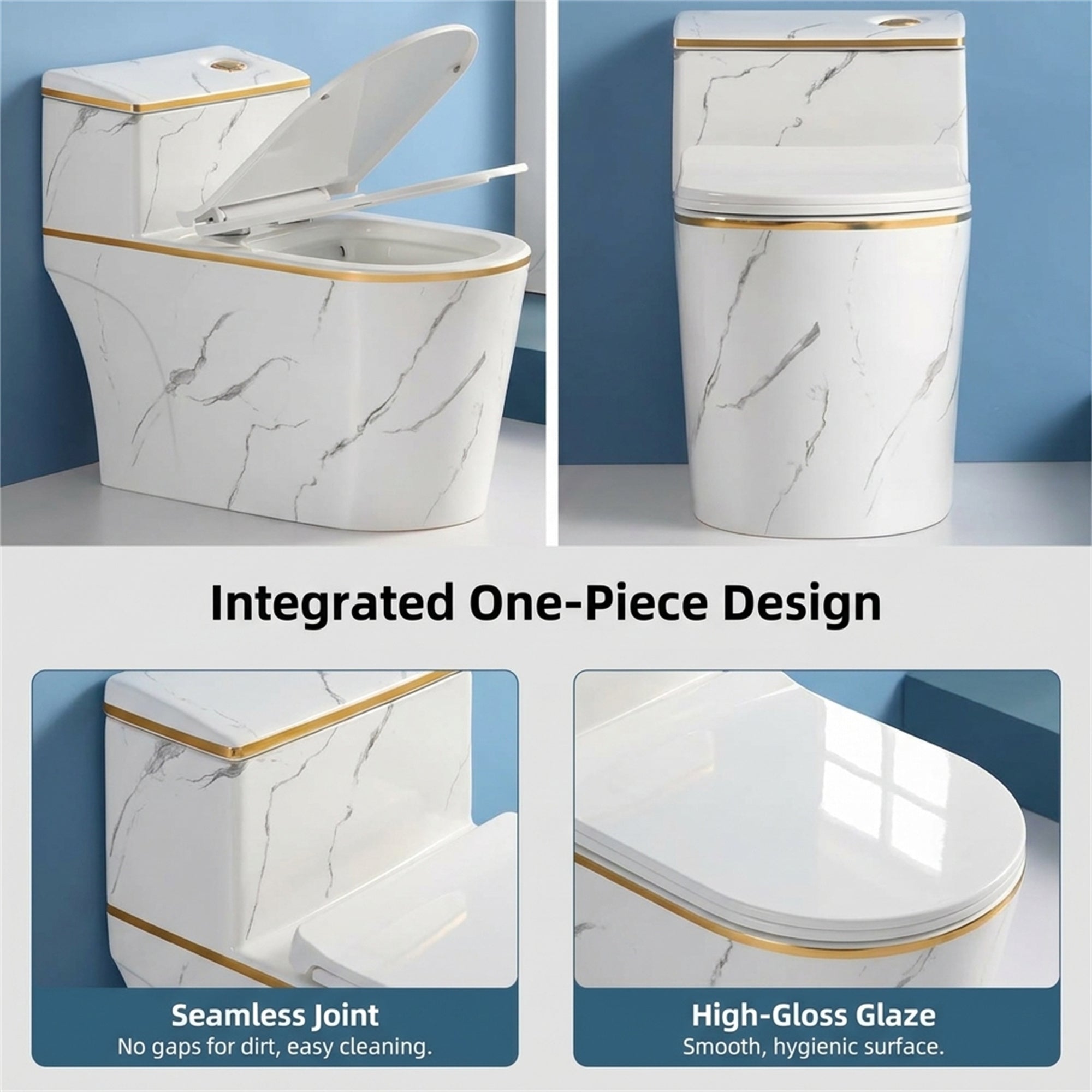 (Dedicated to Carolyn)1.6 Gallons Per Minute GPF Elongated Comfort Height Floor Mounted One-Piece Toilet (Seat Included)
