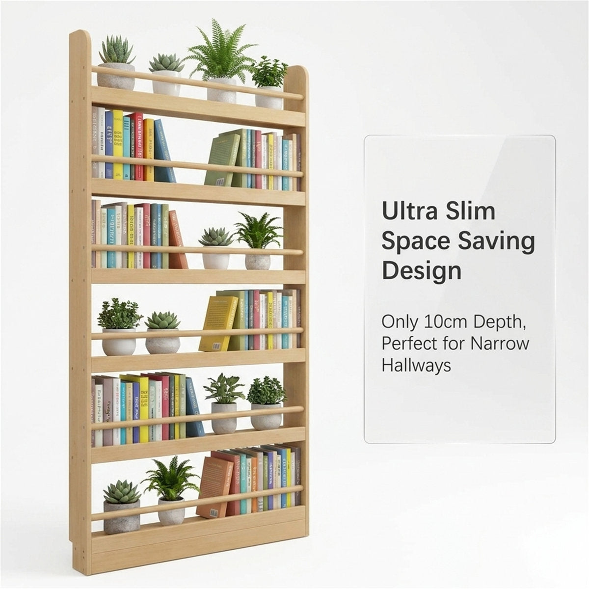 Slim Pine Bookshelf