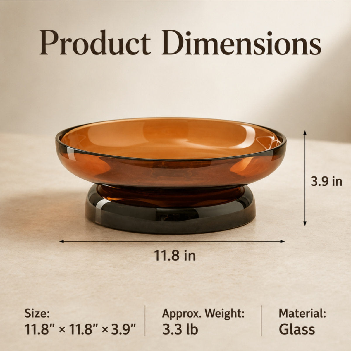 Amber Glass Footed Bowl