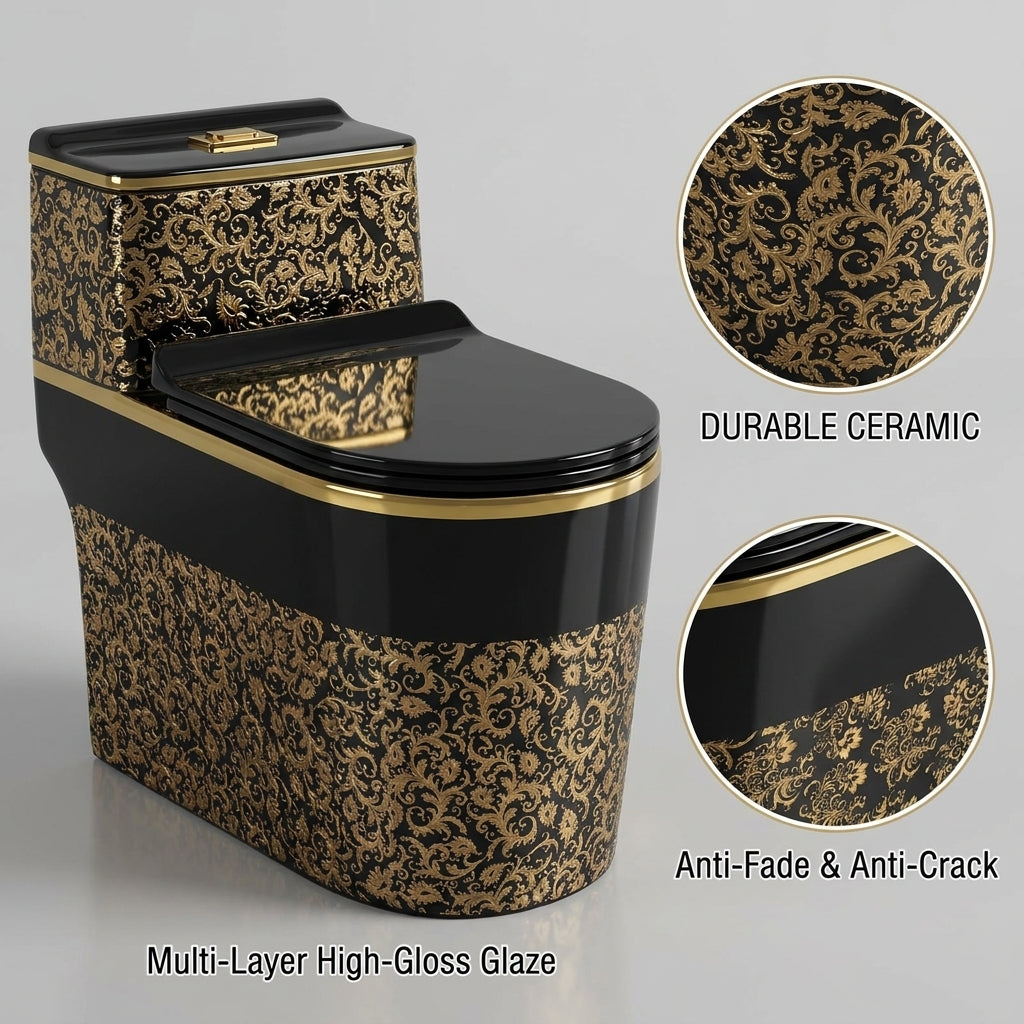(Expected to arrive on June 15)1.45 Gallons Gpf Elongated Anti-Smell And Silent Close Coupled Toilets (Seat Included)