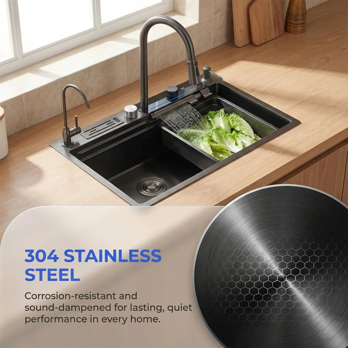 🔥🔥HOT SALE !!!   Multifunctional 304 Stainless Steel Kitchen Sink
