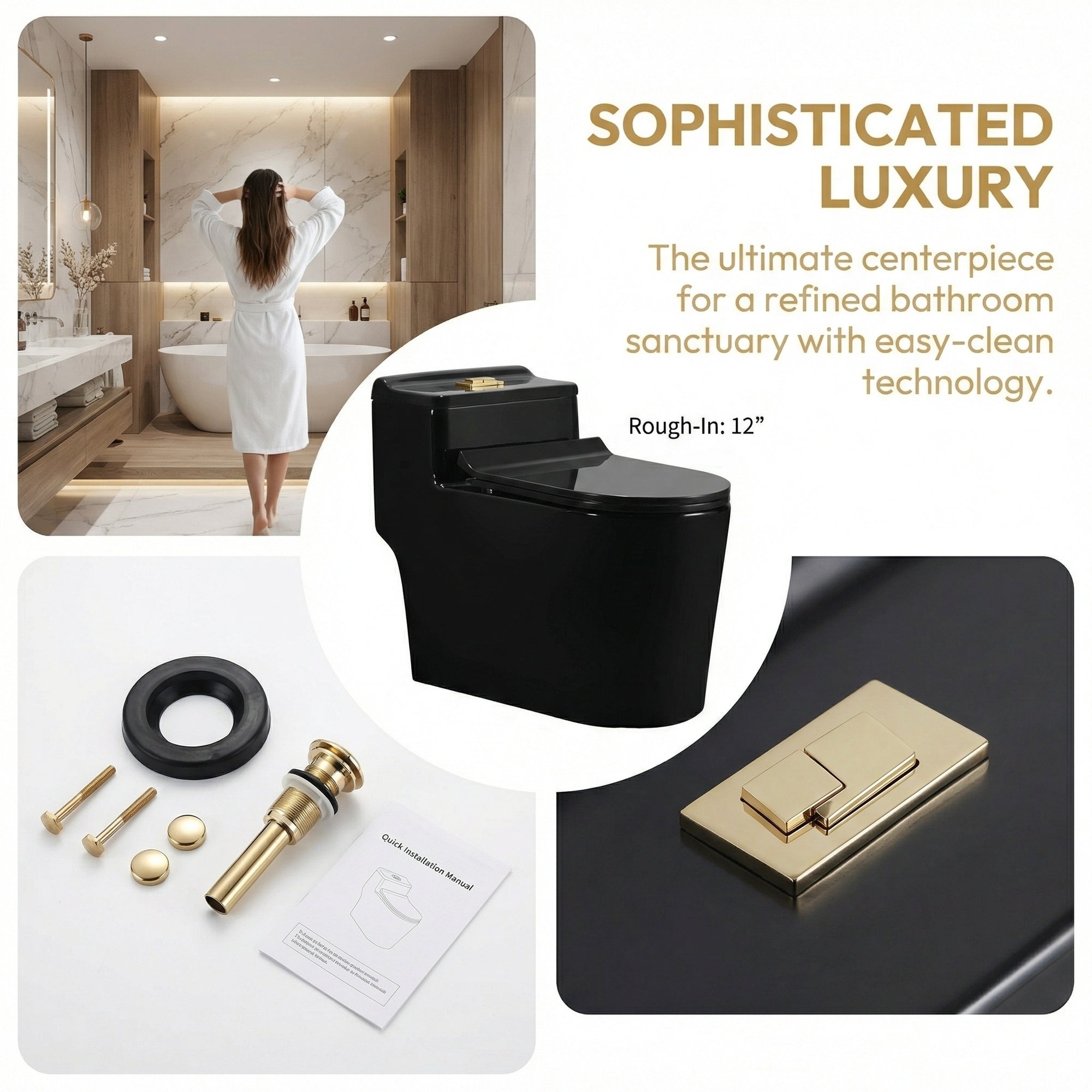 1.45 Gallons Per Minute GPF Elongated Comfort Height Floor Mounted One-Piece Toilet (Seat Included)