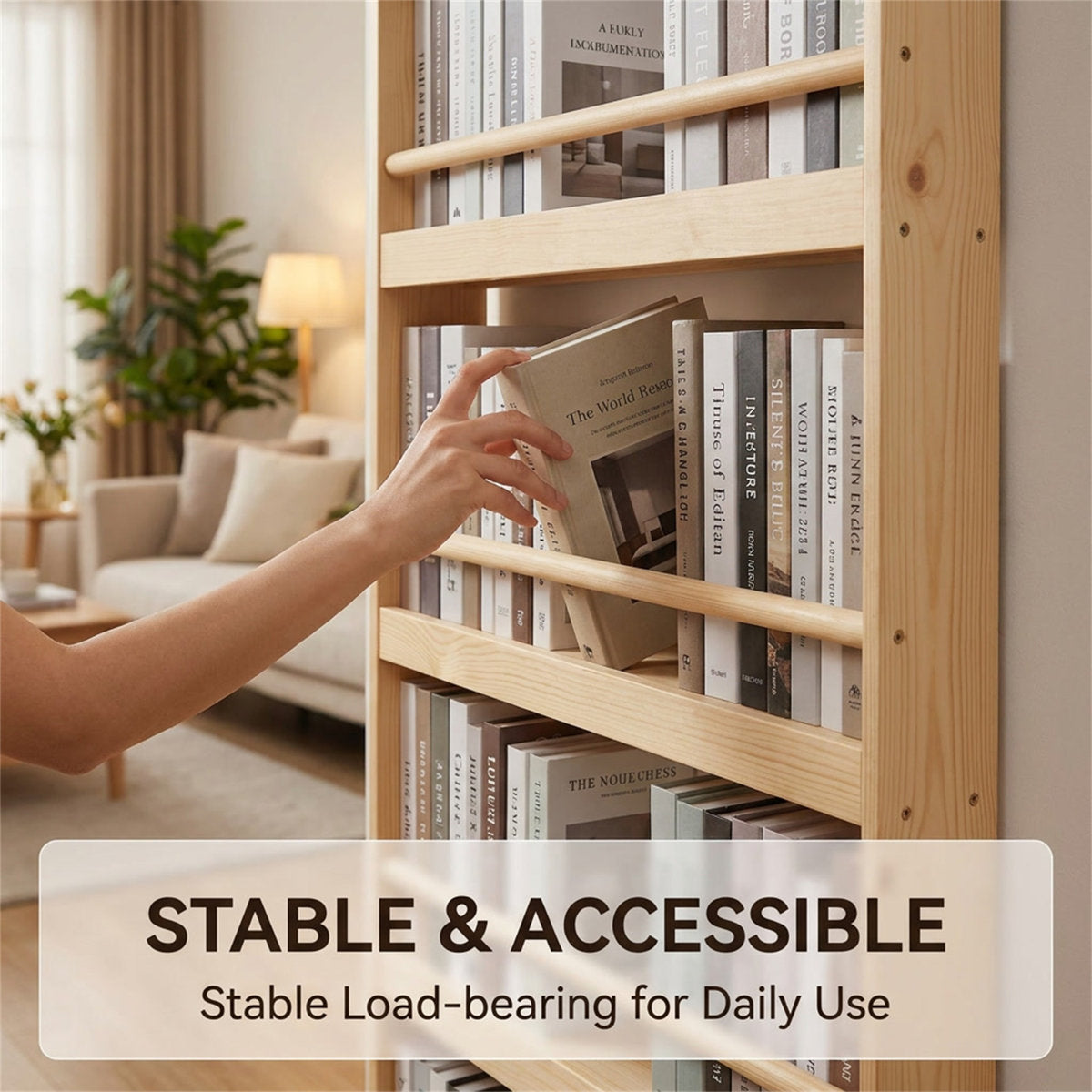 Slim Pine Bookshelf
