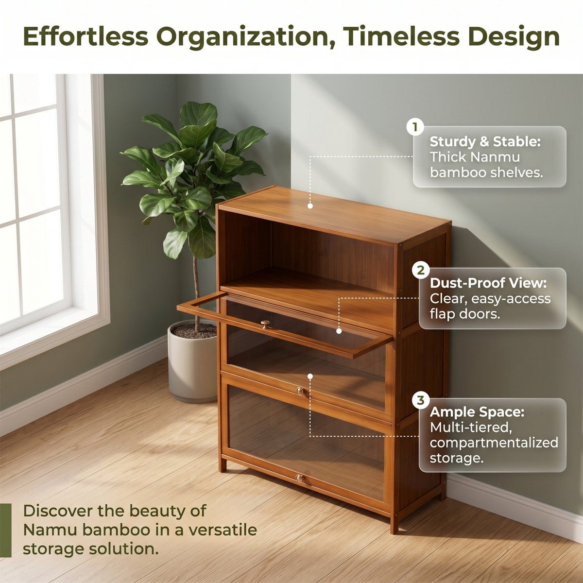 Nanmu Bamboo Storage Cabinet