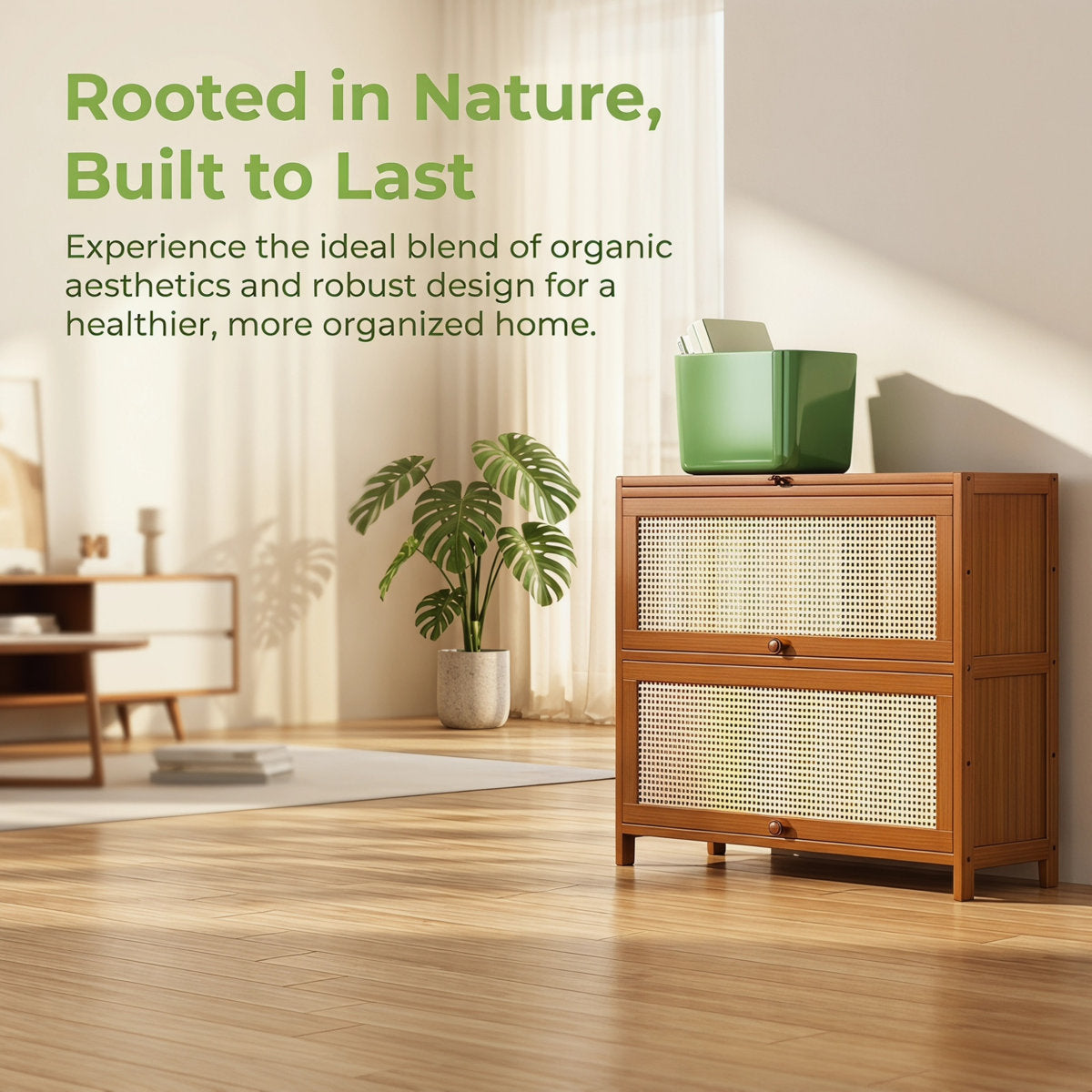 Bamboo Cane Storage Cabinet