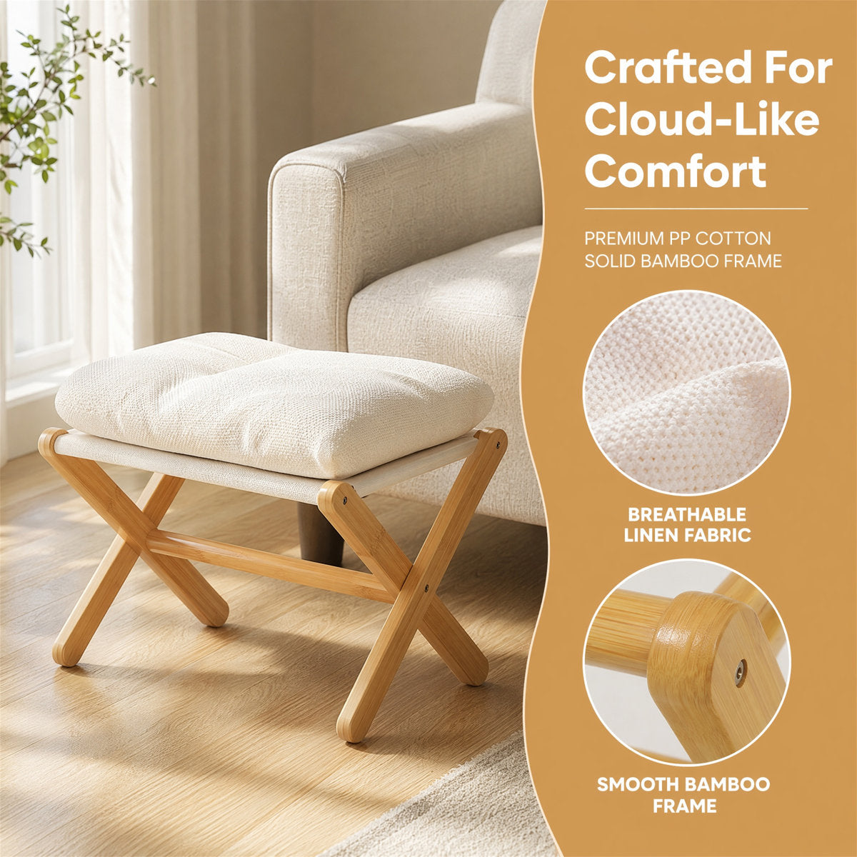 Bamboo Folding Footstool