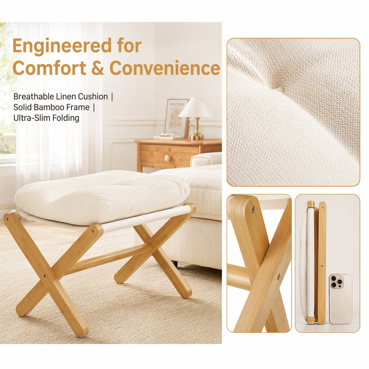 Bamboo Folding Footstool