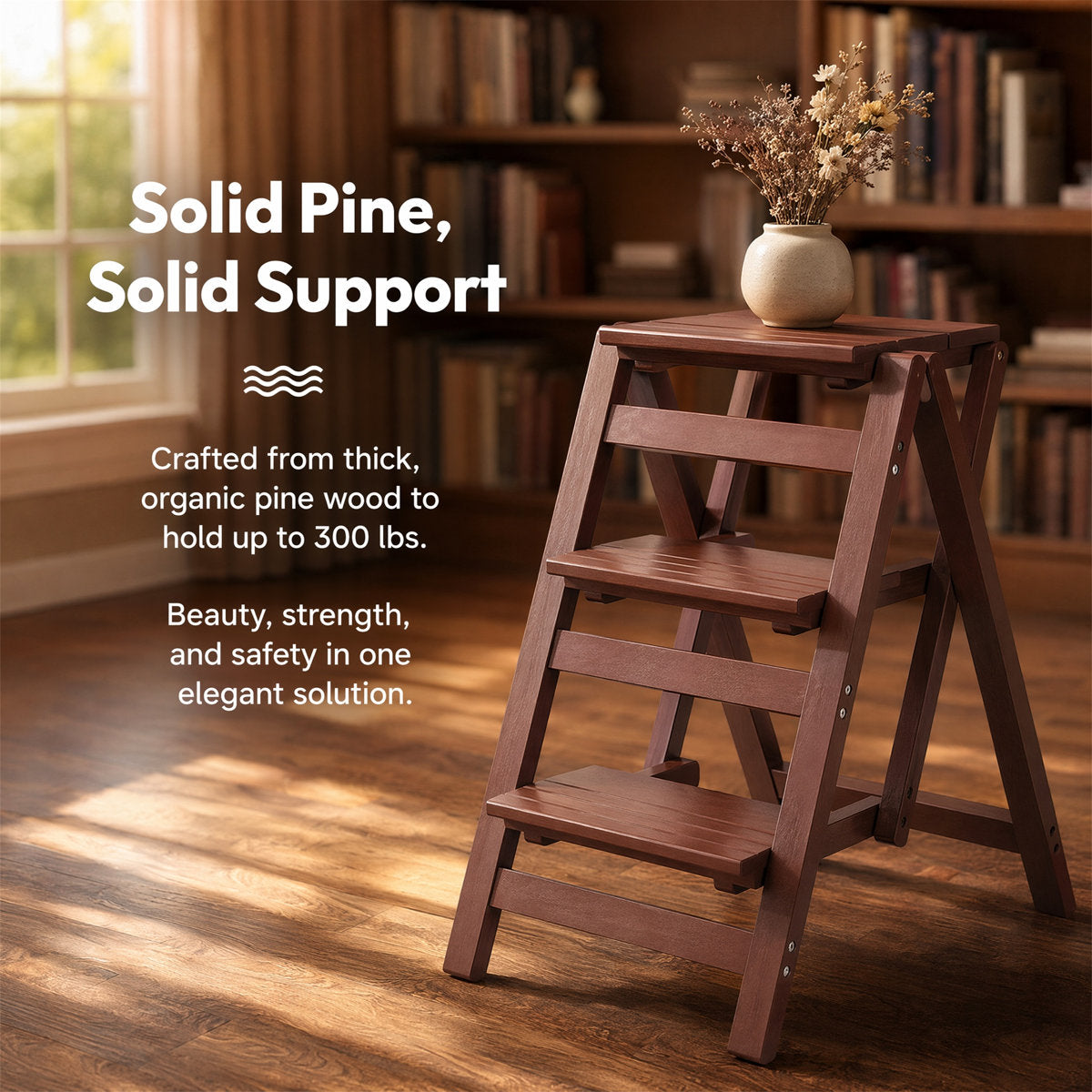 Walnut Folding Step Stool