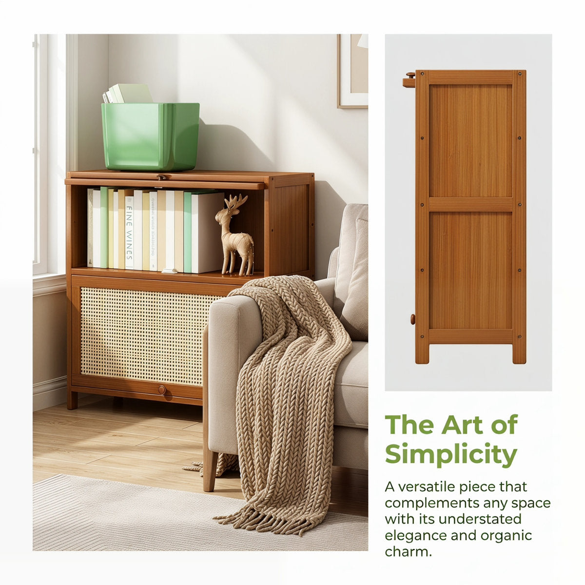 Bamboo Cane Storage Cabinet